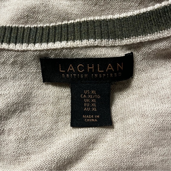 Lachlan 🐑 Merino Wool V-neck Sweater sz XL - Picture 5 of 9
